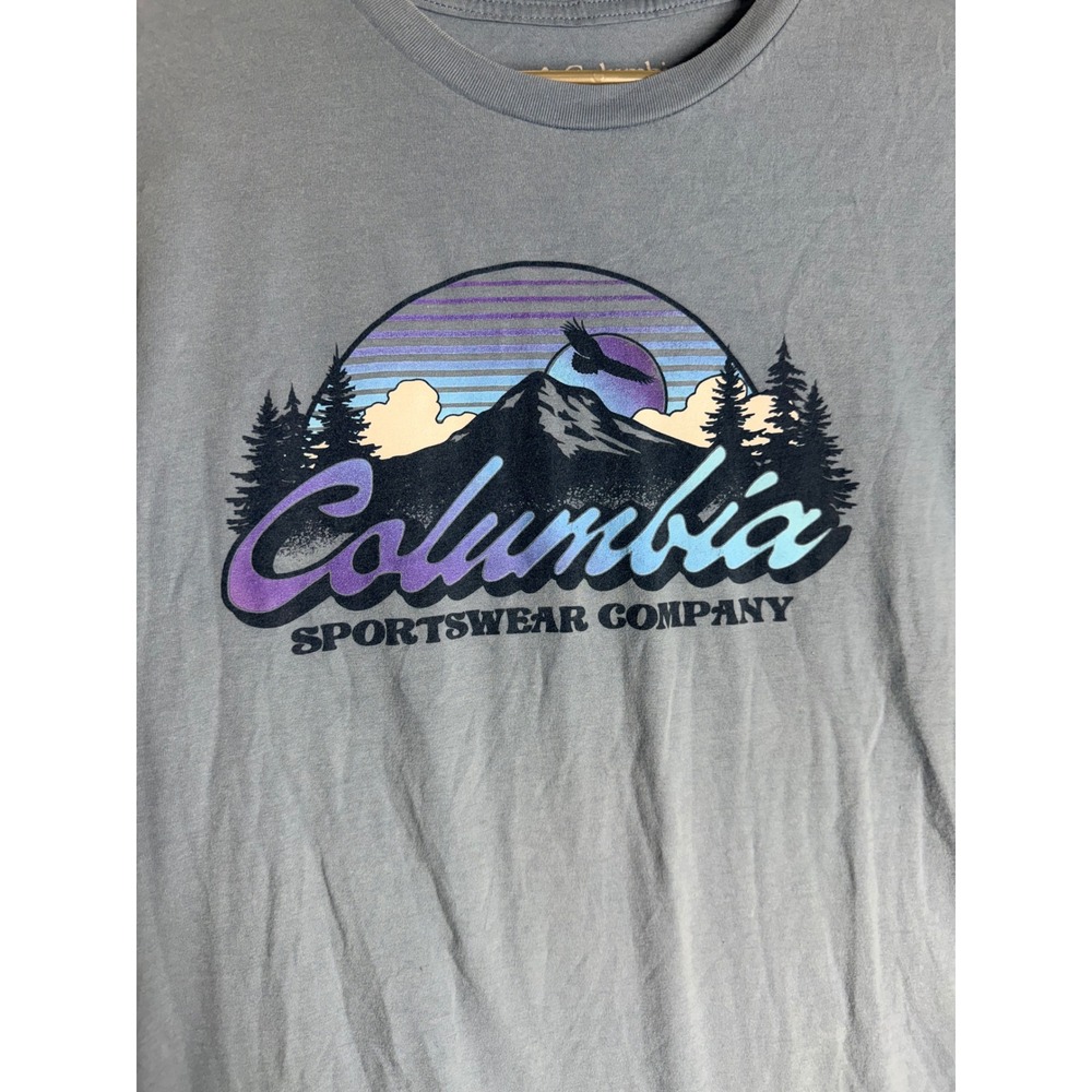 Columbia Sportswear Mens Blue Mountain Graphic T-Shirt Cotton Hiking Tee Large - Picture 3 of 8